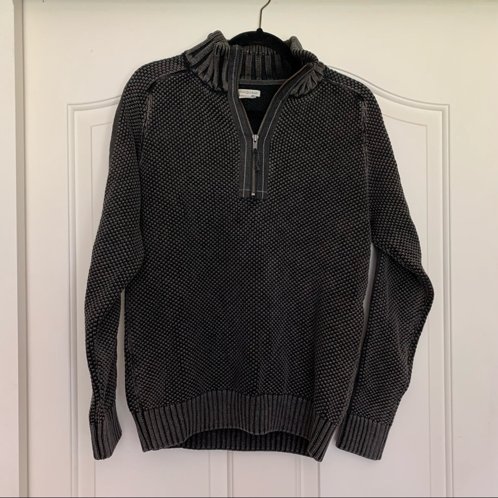 carbon2cobalt Zip Knit Sweater